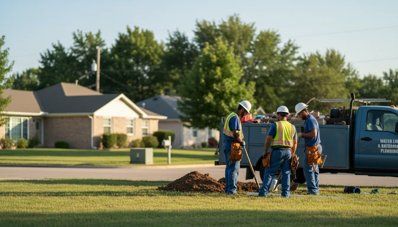 Residential water line and bathroom plumbing service in Karlsruhe, ND